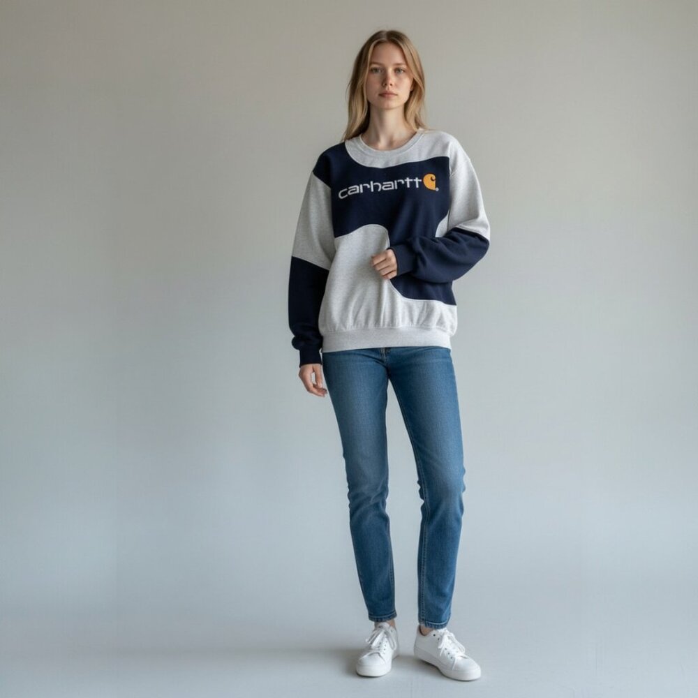 Carhartt vintage reworked embroidered unisex sweatshirt size L